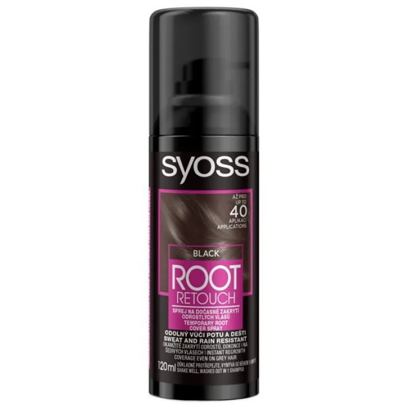SYOSS Root Retouch BLACK 120ml - tónovacia farba na odrasty v spreji - čierna