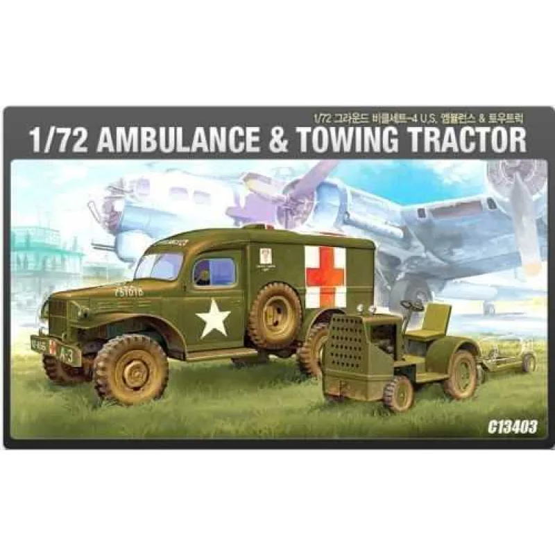Academy Model Kit military 13403 - US AMBULANCIA & TRACTOR (1:72)