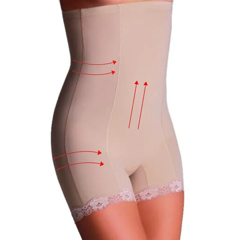 Sťahovacie predĺžené nohavičky s čipkou Vanessa béžové XL