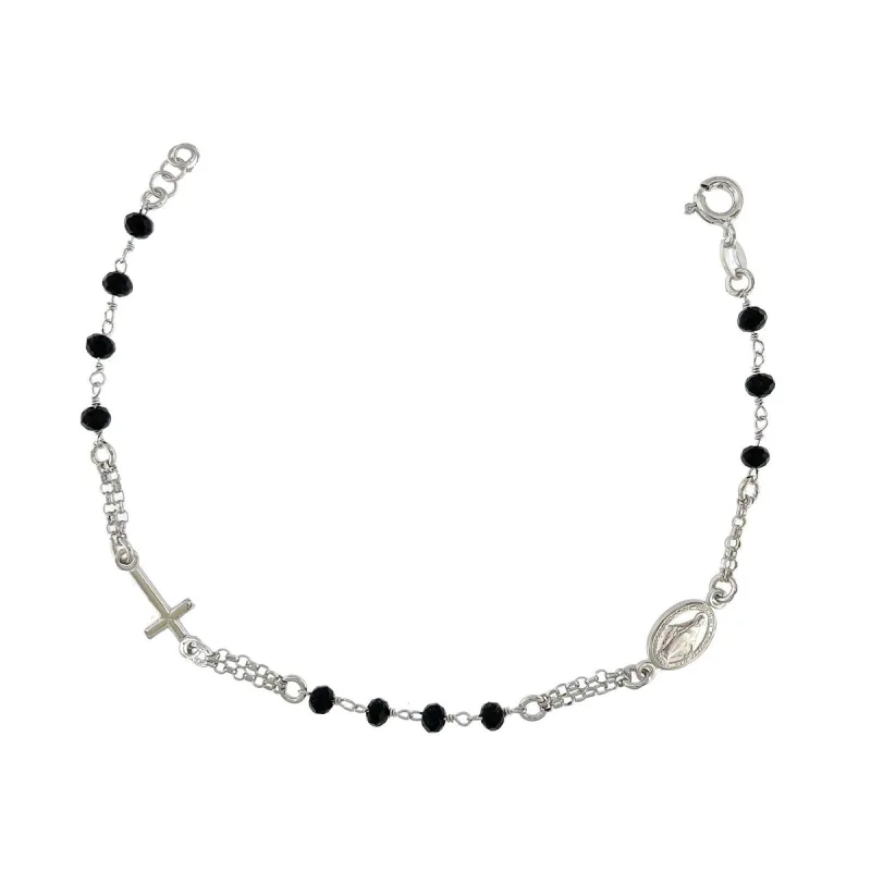 Strieborný náramok ruženec dĺžka náramku 17+2cm