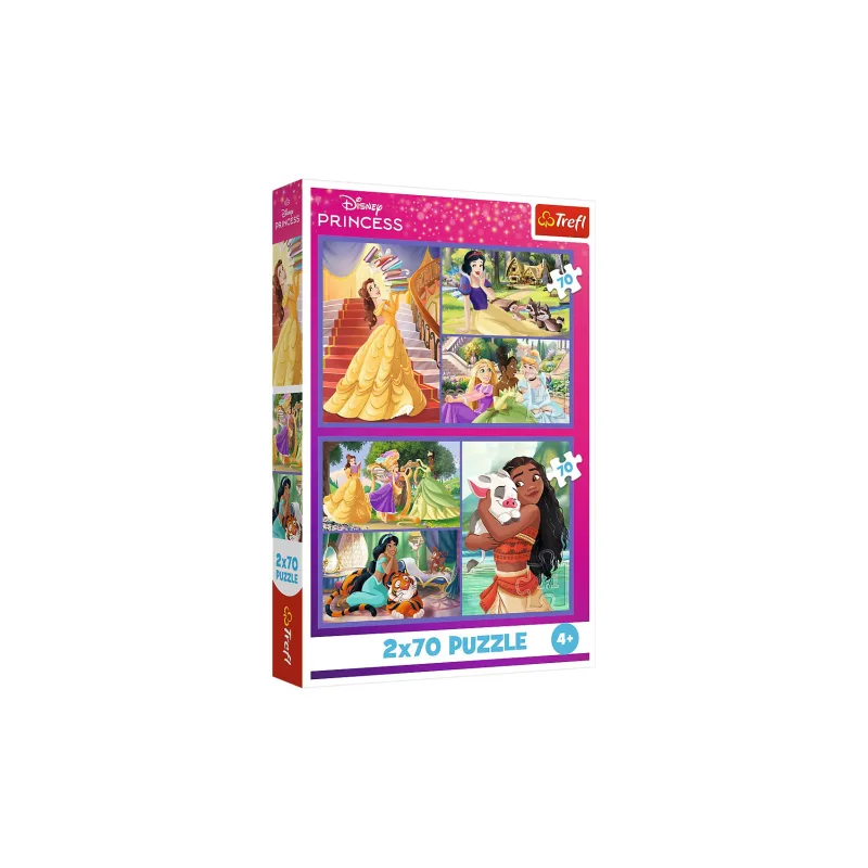 Trefl Puzzle 2x70 Disney Princezná - Rozprávkové dni 27,5x18cm v krabici 19x29x4cm
