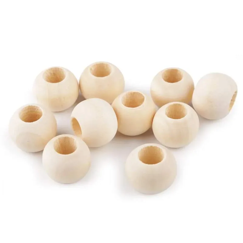 Drevená korálka Ø20 MAXI prievlak - natural