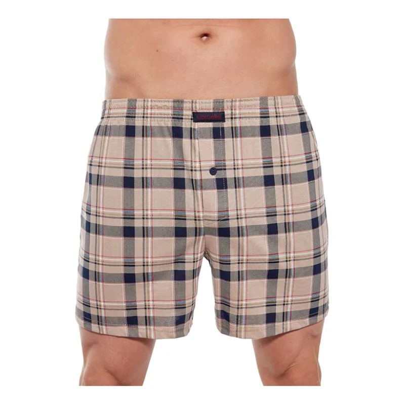 Pánske trenírky Comfort 280 hnedé káro M