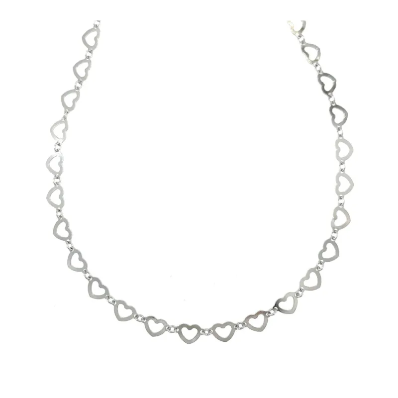 Strieborný srdiečkový náhrdelník dĺžka náhrdelníka 42+3cm