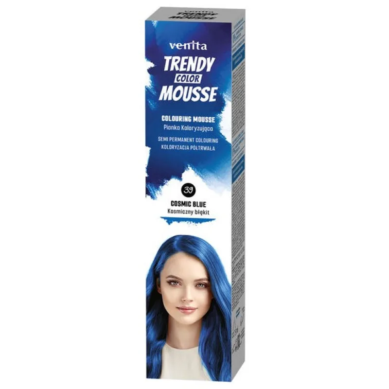 VENITA Trendy Color Mousse 39 COSMIC BLUE - farebné penové tužidlo 75ml - modré