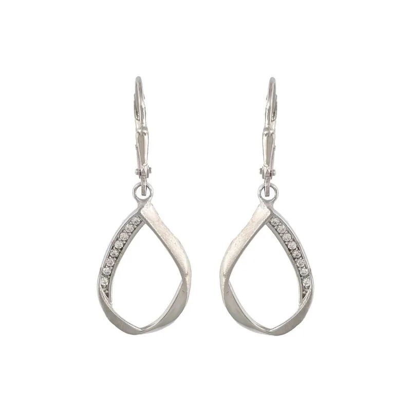 Strieborné visiace náušnice zirkónové