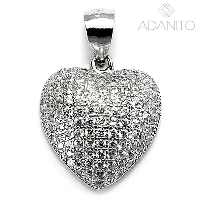 Strieborný prívesok srdce so zirkónmi ADANITO SSP012648