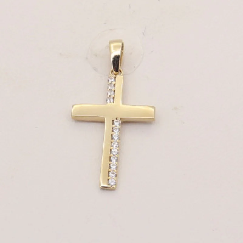 Zlatý prívesok krížik so zirkónmi KA 2722LOT, 0.8 g, 0.80 g