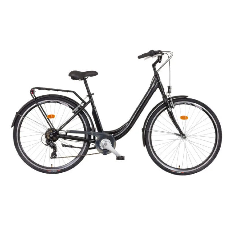 Liberty Městské jízdní kolo Strada 6spd. 28" 2025 černo-bílé, Přední vidlice Pevná