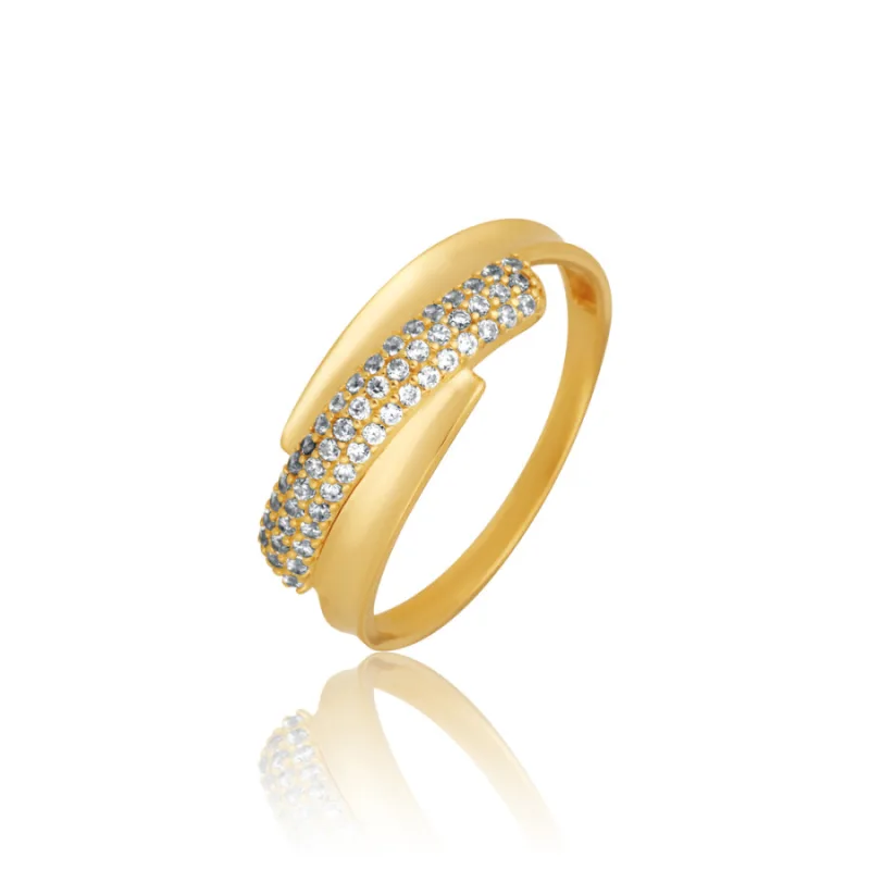 Zlatý prsteň so zirkónmi JVD ZR0279XJ82, 59, 2.24 g