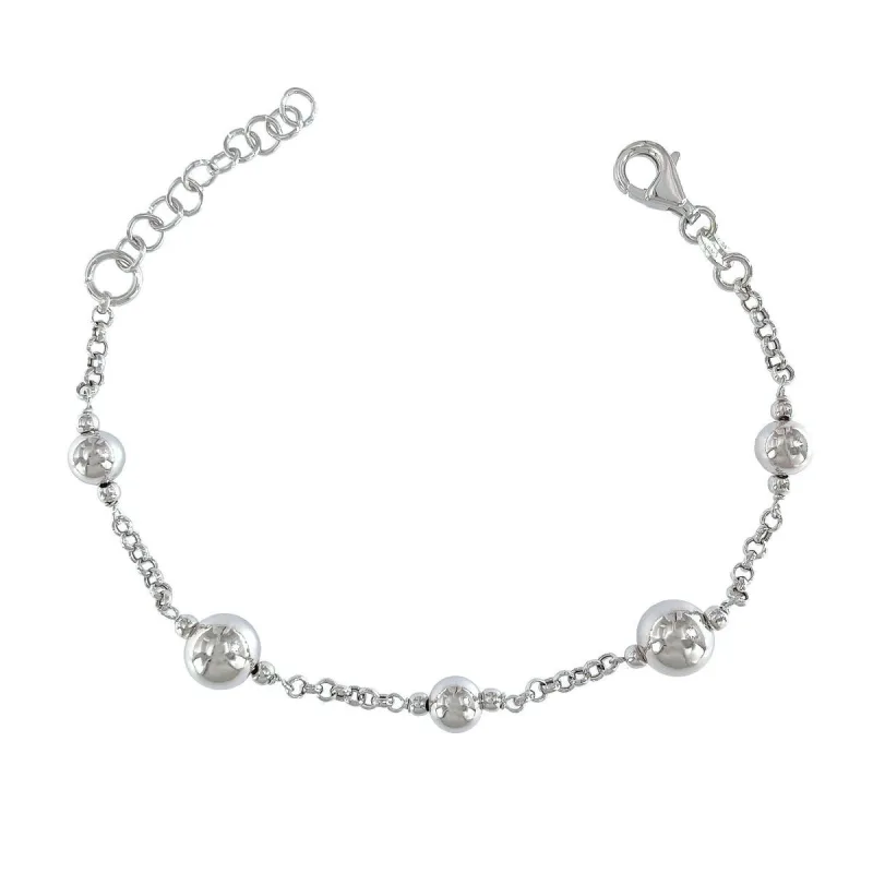 Strieborný náramok rolo s guličkami dĺžka náramku 17+3cm