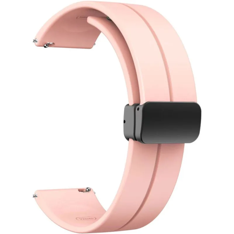 Silikónový remienok s magnetickou preklápacou sponou 20 mm ružový DILOY SBR45.13.20