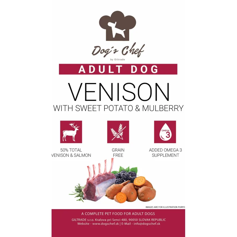 Dog's Chef Dog’s Chef VENISON & SALMON WITH SWEET POTATO & MULBERRY 15 kg