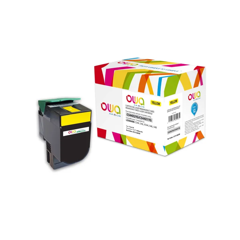 OWA Armor toner kompatibilní s Lexmark C544X2YG, 4000st, žlutá/yellow K15158OW