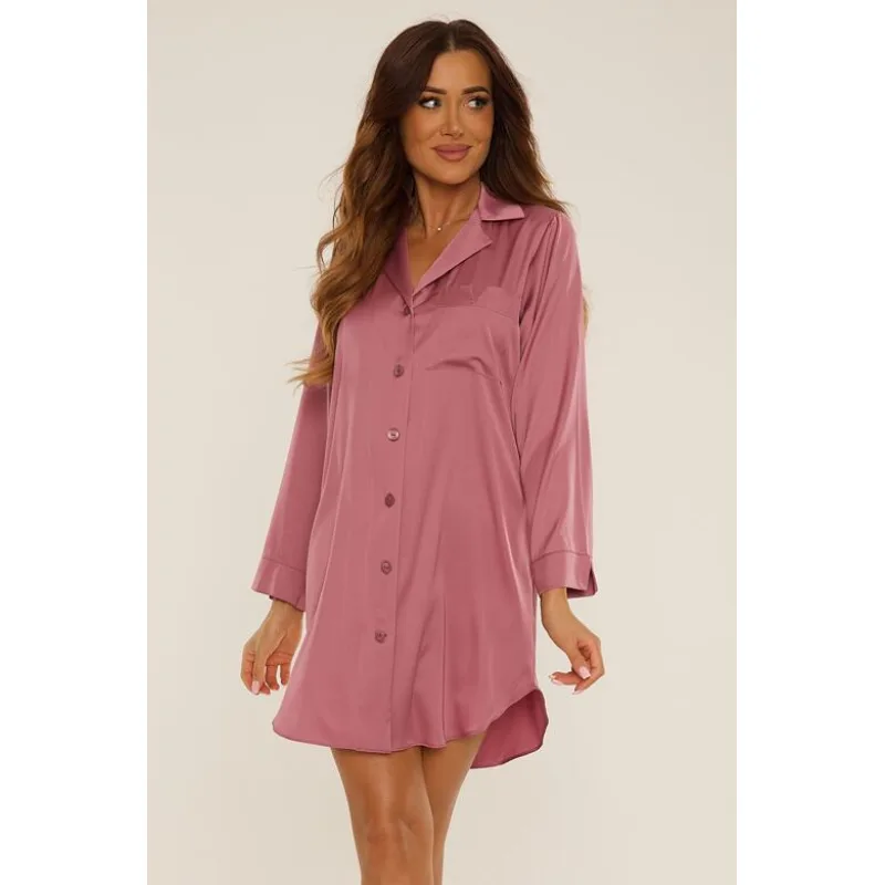 Saténová nočná košieľka Cordelia staroružová XL