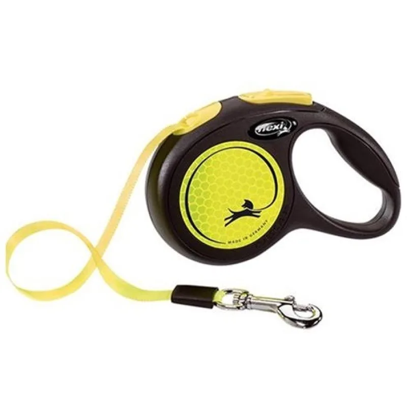 Vodítko Flexi New Neon L páska 5 m žlté (do 50 kg)