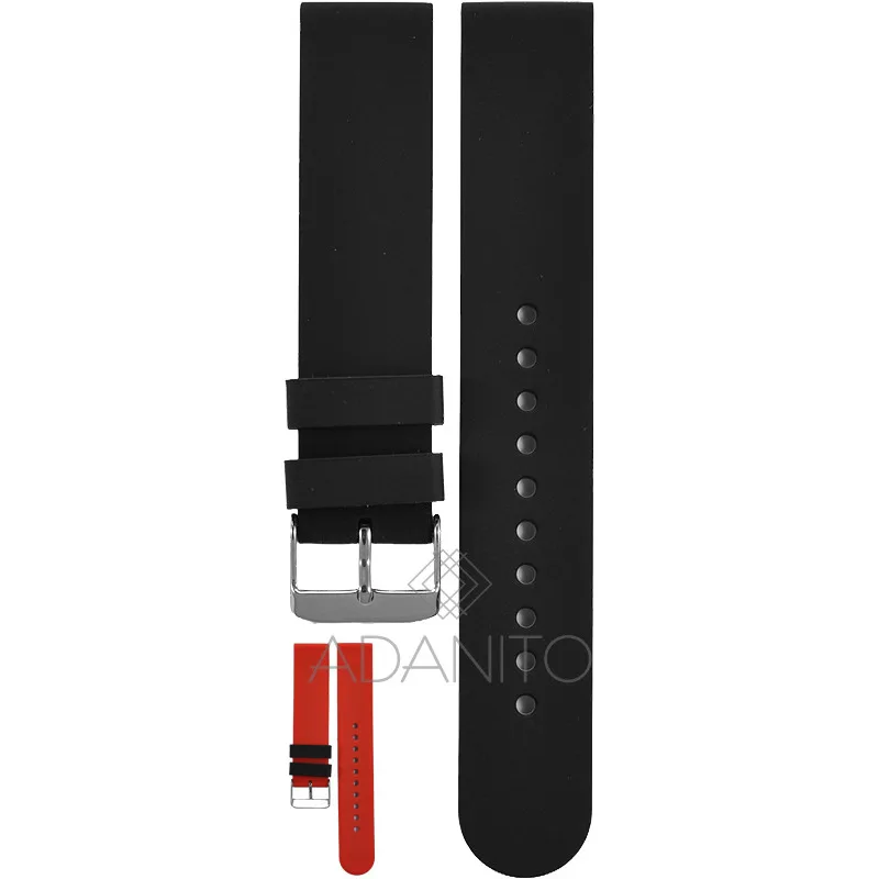 Silikónový remienok na hodinky 20 mm čierny ADANITO TS005R01S06-20