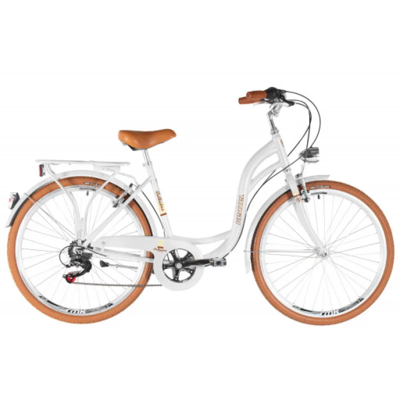Kenzel jízdní kolo Bellissima Royal 6spd 26" 2026 bílo-hnědé