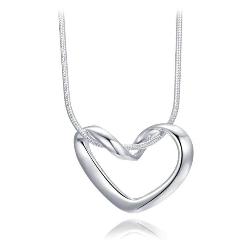 Elegantný strieborný náhrdelník srdce MINET JMAN0614SN45
