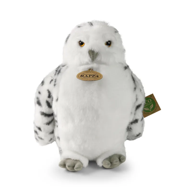 Rappa Plyšová sova/sovica snežná s otáčajúcou hlavou 28 cm ECO-FRIENDLY