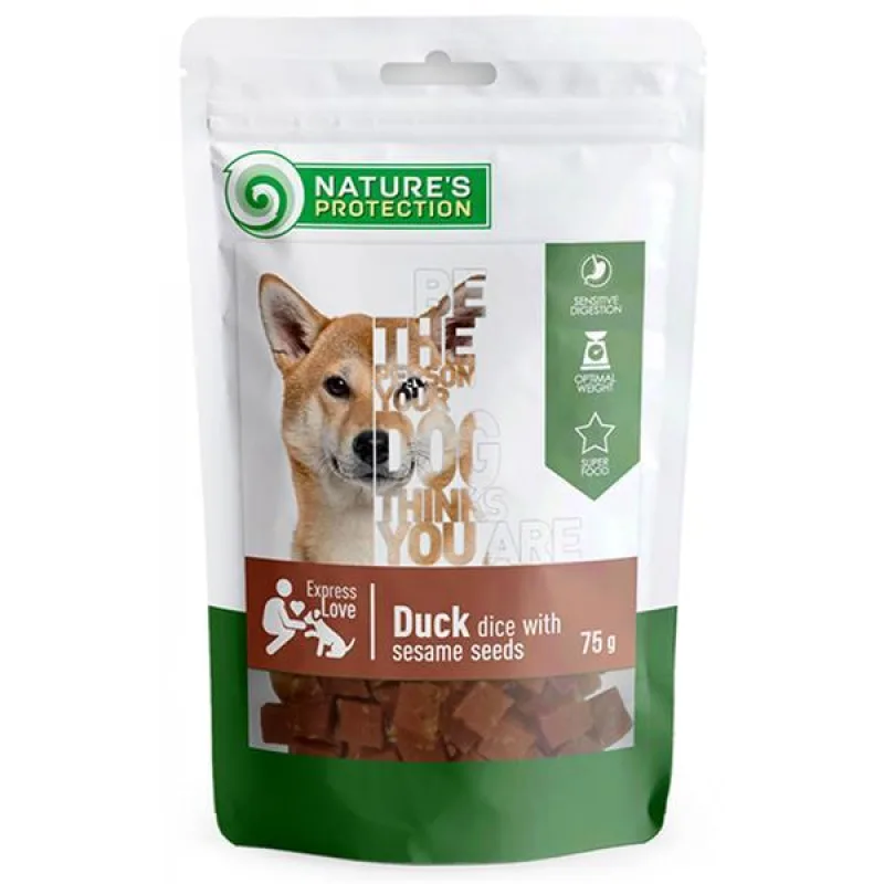 Pamlsok Natures Protection Snack dog chicken strips with sesame 12x75 g