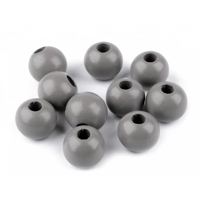 Drevená korálka lakovaná Ø25 mm - šedá
