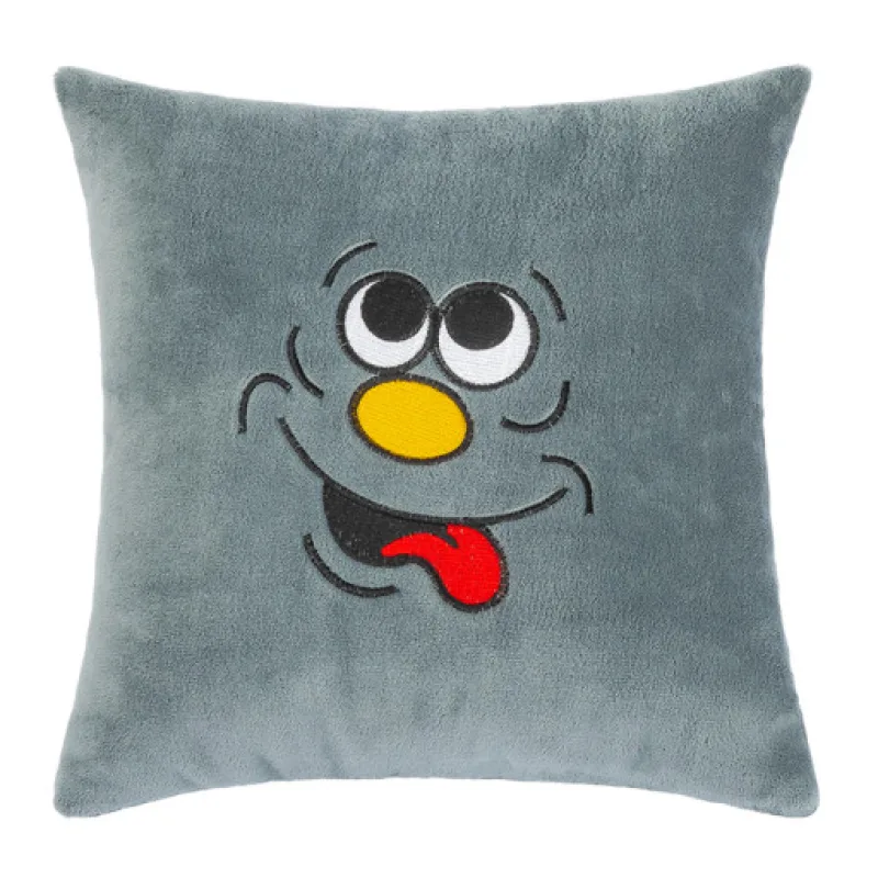 Bellatex Polštářek Mazlík Smíšek Šedý s výšivkou - 38x38 cm