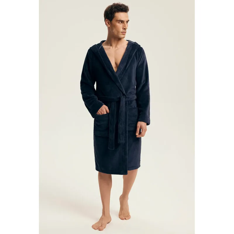 Pánsky hrejivý župan Naps tmavomodrý XL