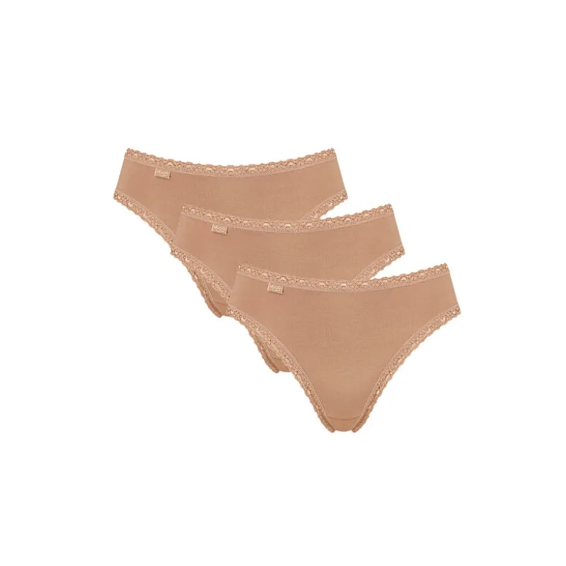 3pack klasických nohavičiek Cotton Lace Tai béžové 3XL