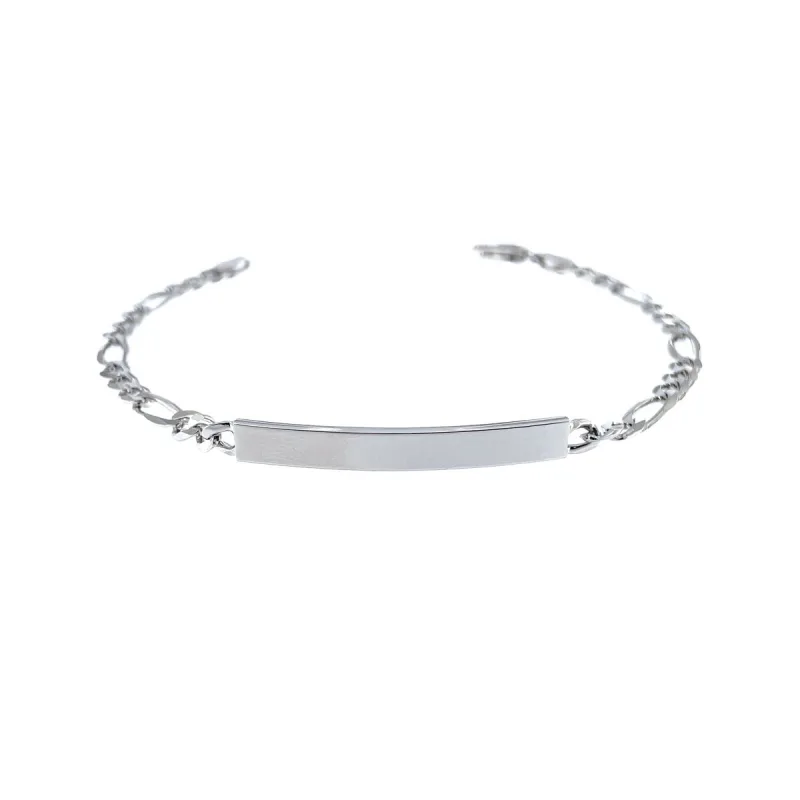 Strieborný náramok figaro s doštičkou dĺžka náramku 19cm