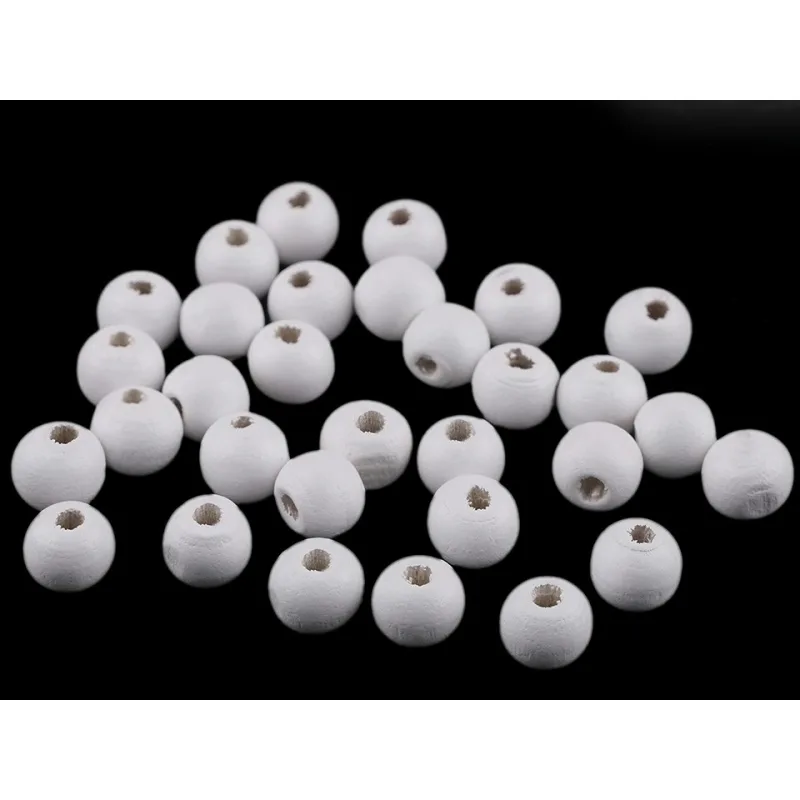Drevená korálka Ø10 mm - biela