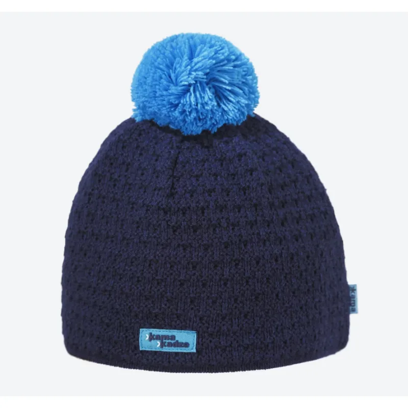 Pletená Merino čepice Kamakadze K36 108 tmavě modrá