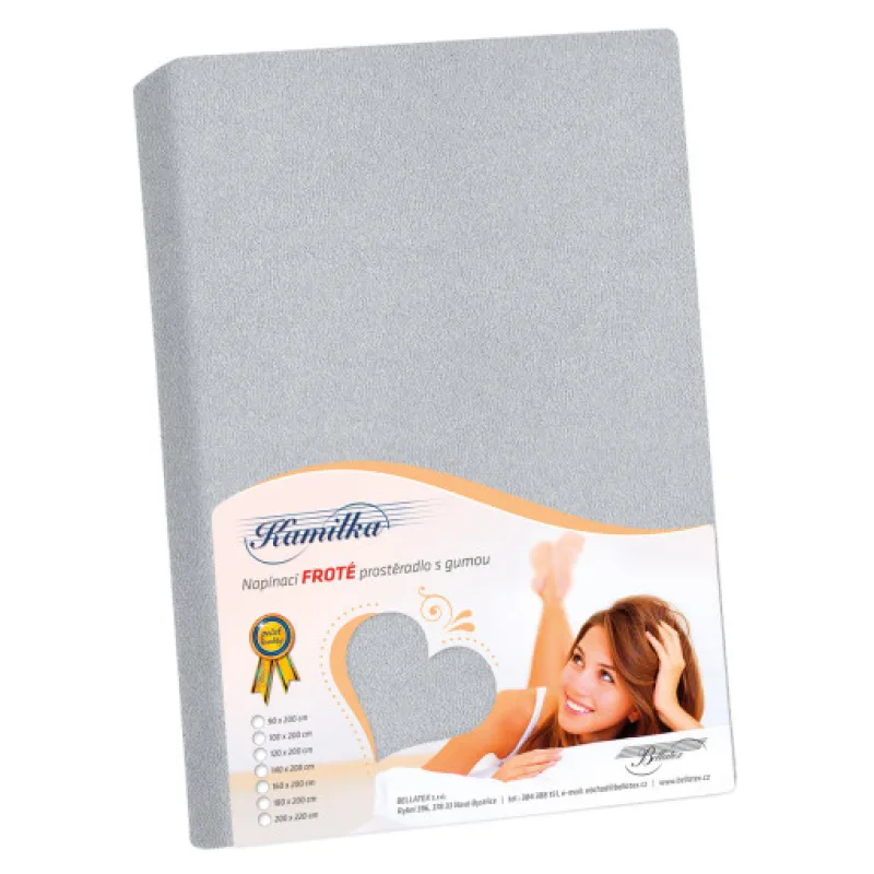 Bellatex Prostěradlo froté, středně šedé - 160x200 cm