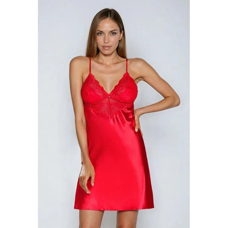 Saténová košieľka Frances červená S