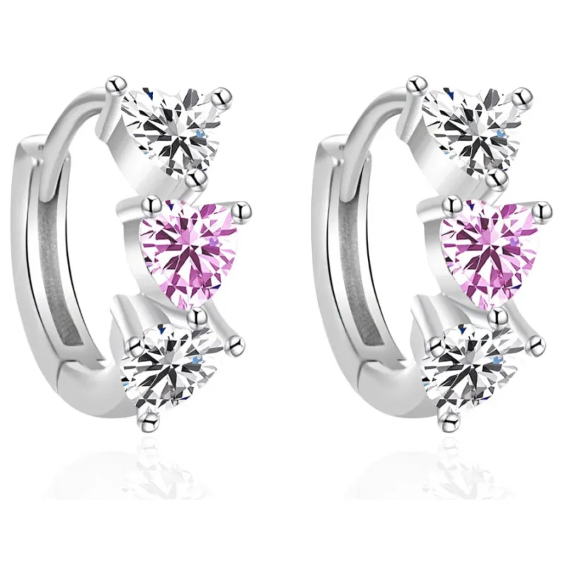 Strieborné náušnice krúžky srdiečka BENETO AGUC2567D