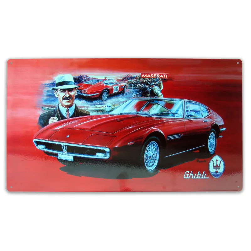 Plechová cedule Maserati, 410 x 245 mm