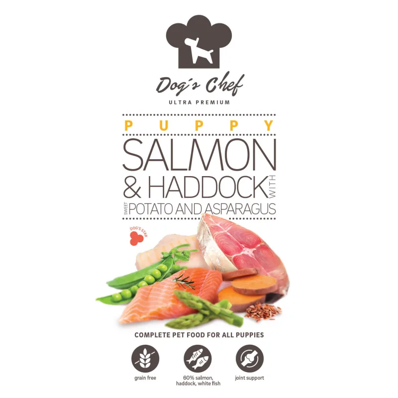 Dog's Chef Dog’s Chef SALMON & HADDOCK WITH SWEET POTATO AND ASPARAGUS Puppy 6 kg