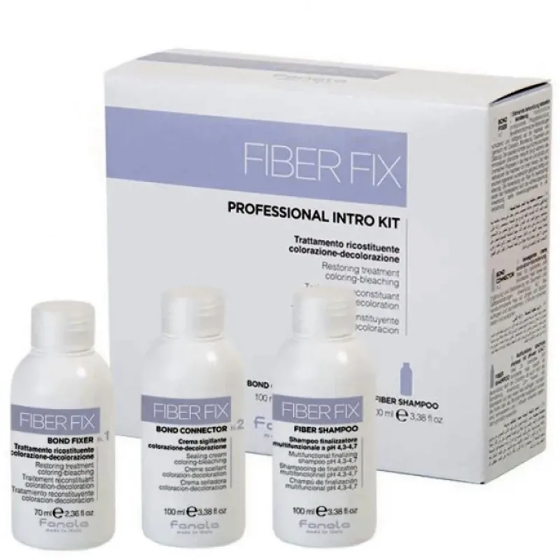 FANOLA Fiber Fix Professional Intro Kit 100+70+100ml - sada na ochranu vlasov pri farbení