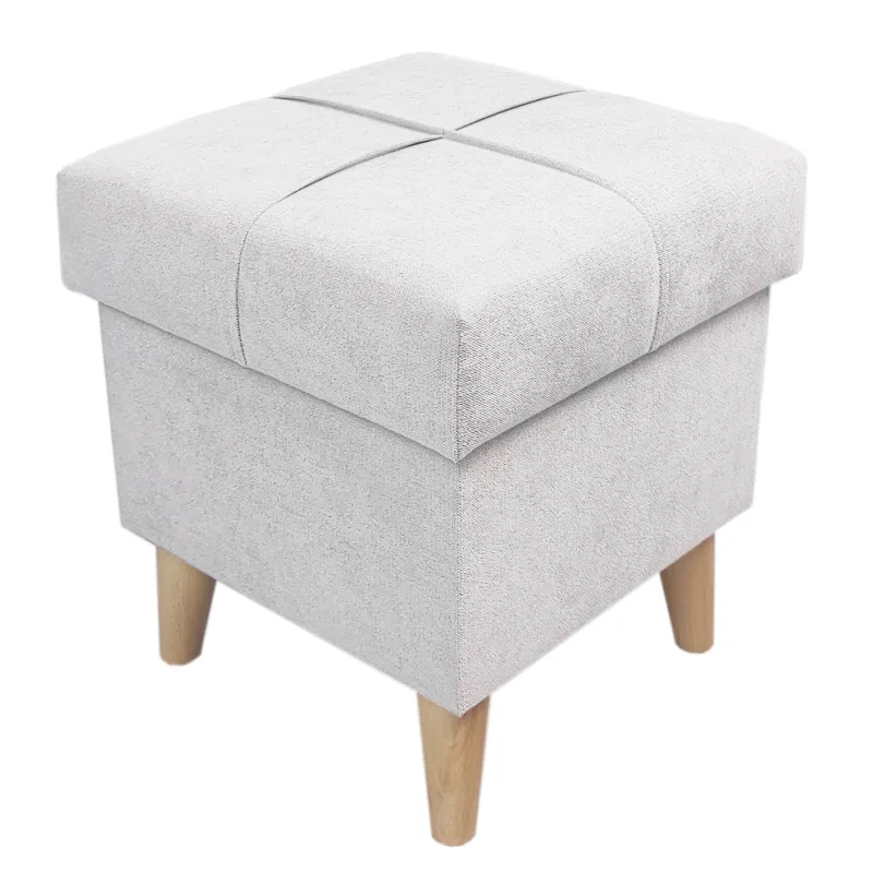 Čalúnený taburet s úložným priestorom Dream 1 svetlosivá