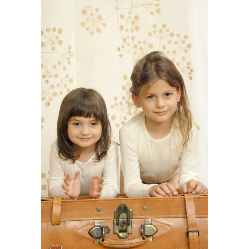 Bambusové tričko s dlhým rukávom - detský nátelník veľ. 86-176 - prírodná, 134 - 140