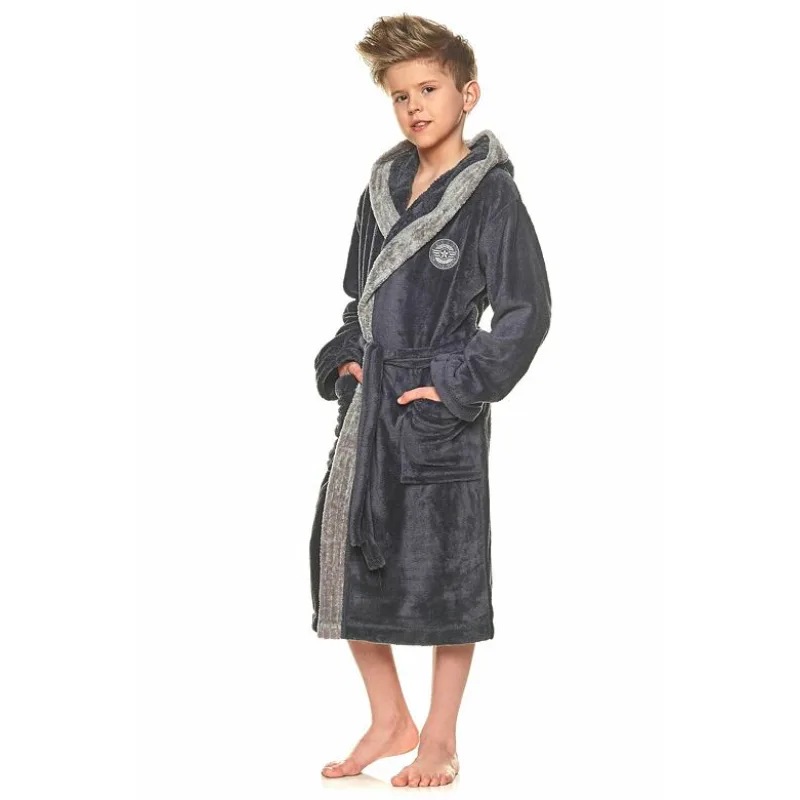 Chlapčenský župan George tmavosivý 134/140