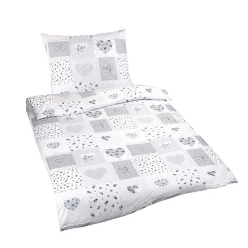 Bellatex Povlečení bavlna s hotelovou kapsou, Srdce - 140x200, 70x90cm