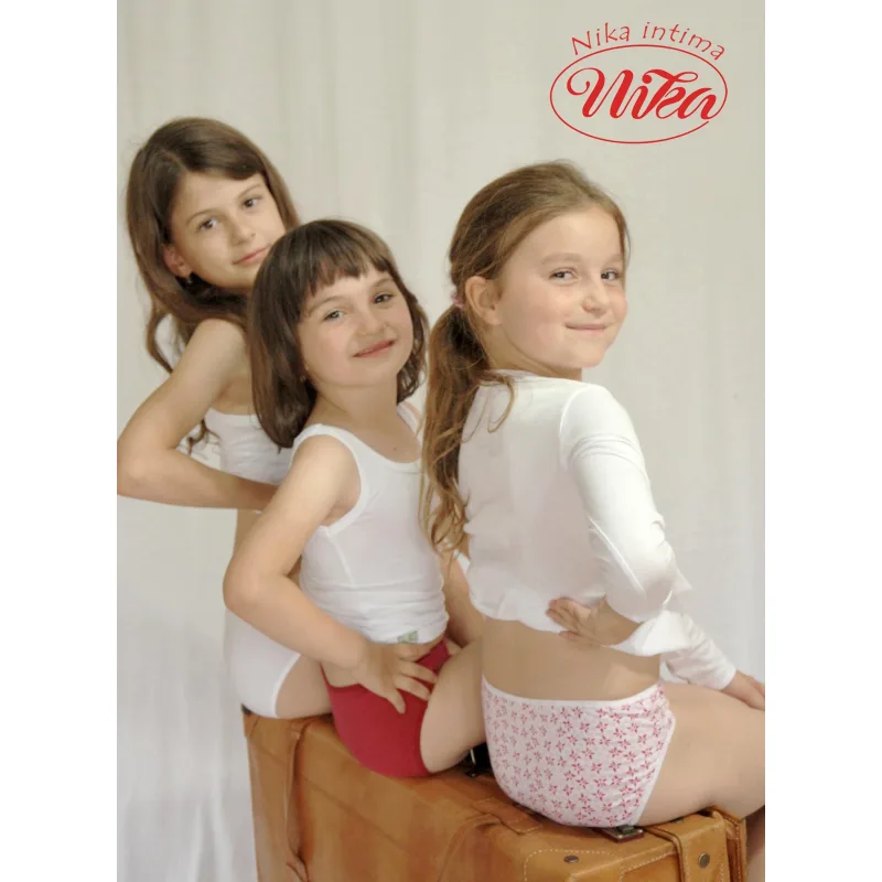 Dievčenské nohavičky bavlnené NIKA 3-balenie - biela 3x, 146 -152