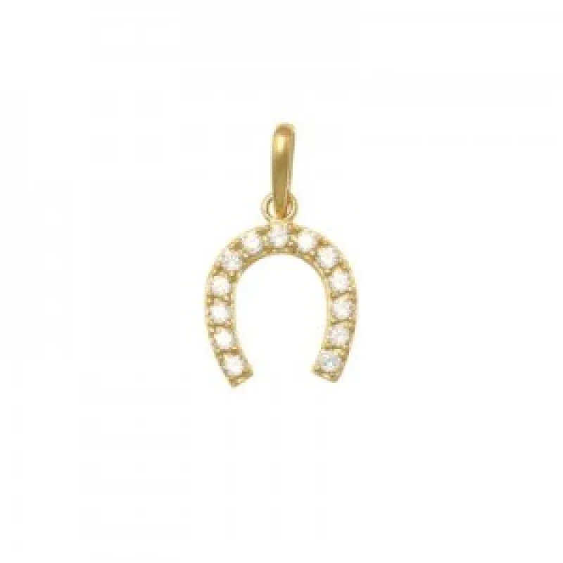 Zlatý prívesok s kameňom podkova zo žltého zlata KA 8215, 0.35 g, 0.35 g