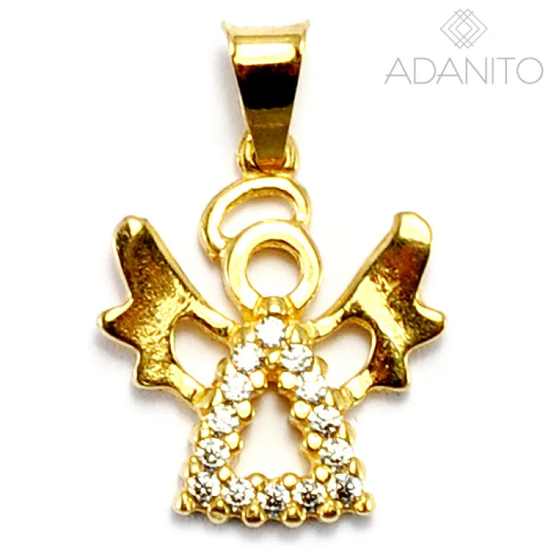 Zlatý prívesok anjel so zirkónmi ADANITO HLP0004G