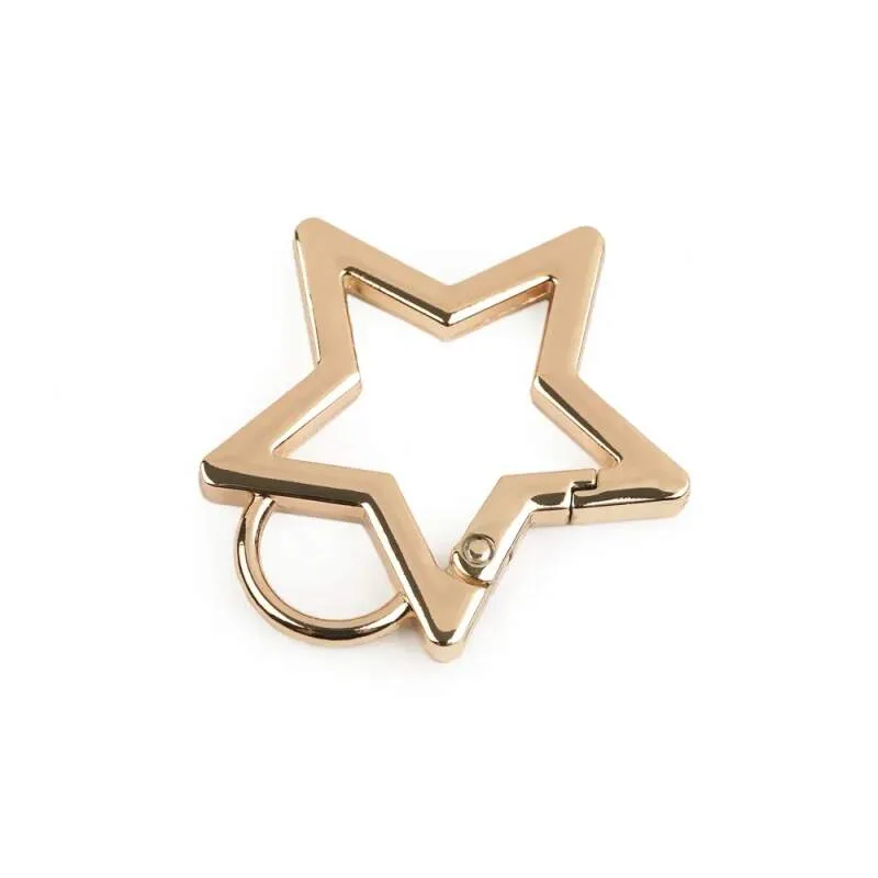 Kovová karabína hviezda 12 mm - ružové zlato