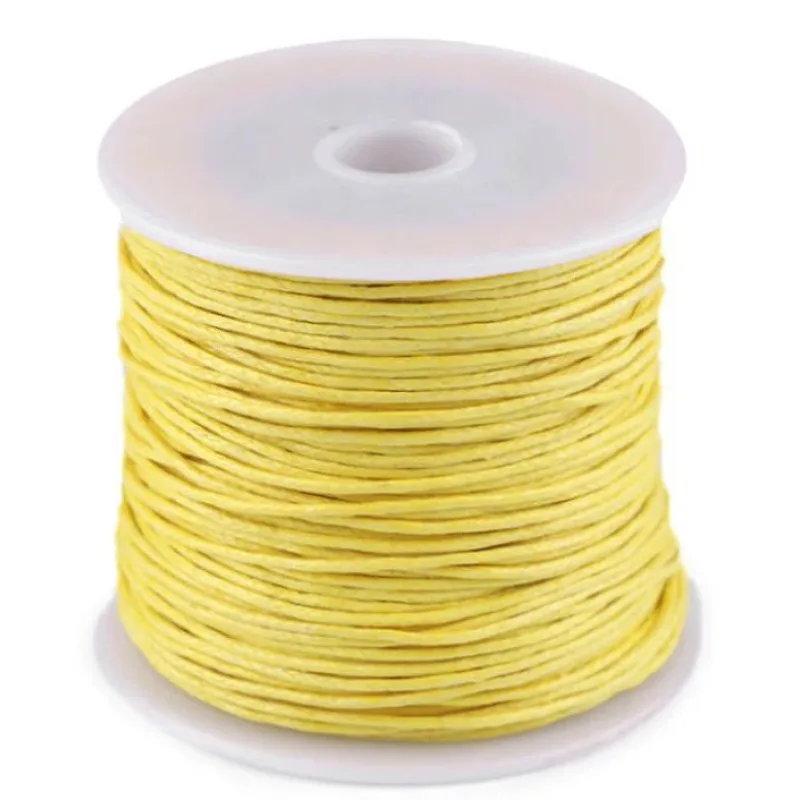 Voskovaná bavlnená šnúra Ø1 mm - žltá