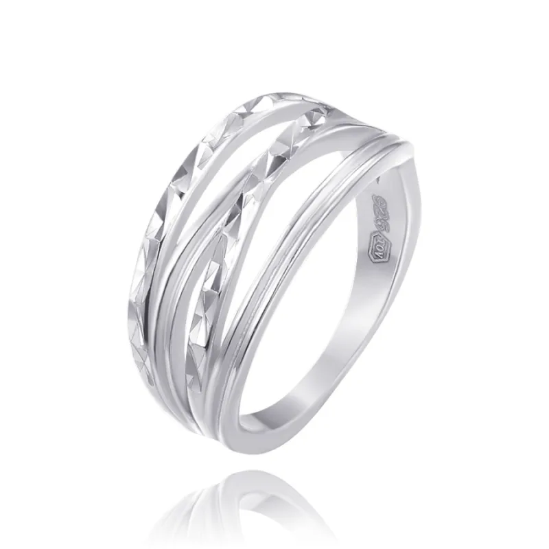 Strieborný brúsený prsteň MINET JMAS0262SR, 52, 3.55 g