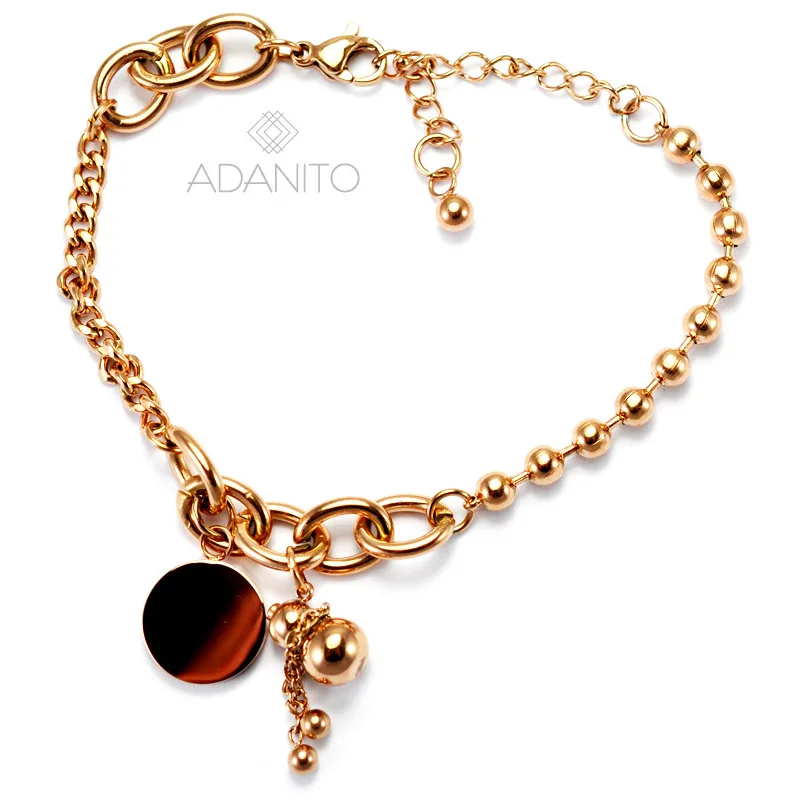 Rose gold náramok z chirurgickej ocele s príveskami ARTSTEEL TSB981N