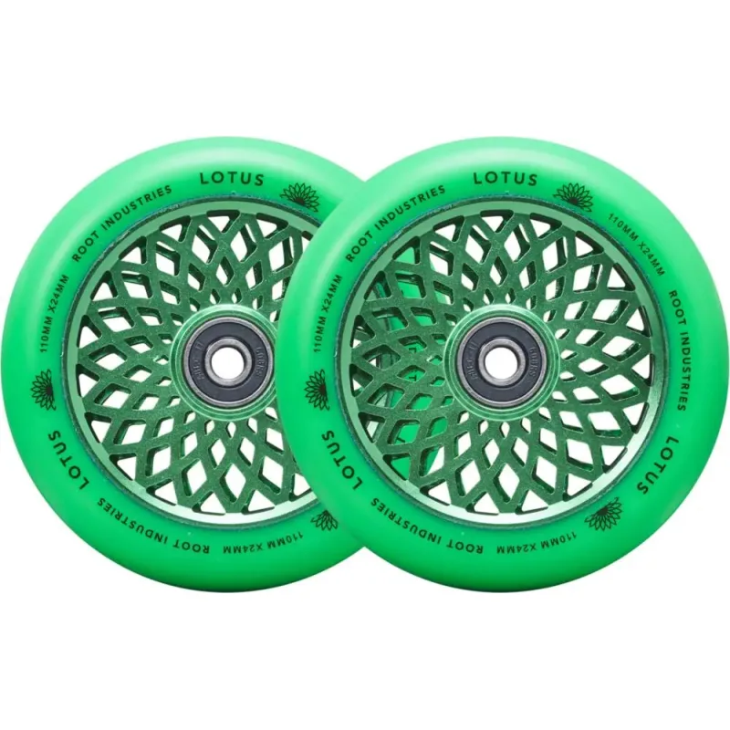 Root Lotus Pro Scooter Wheels 2-Pack- Radiant Green